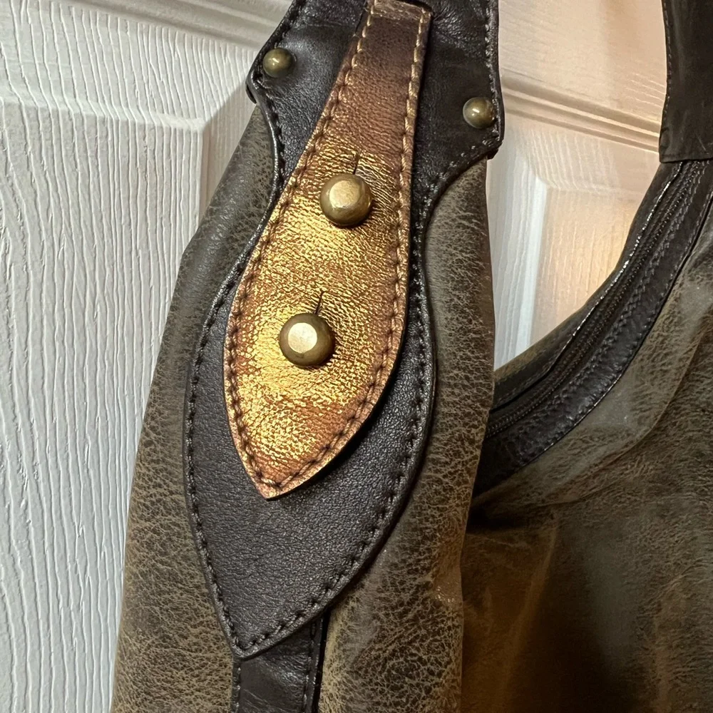 🆕 Donald J. Pliner Couture Elegant Brown Leather Hobo Bag - Picture 3 of 10